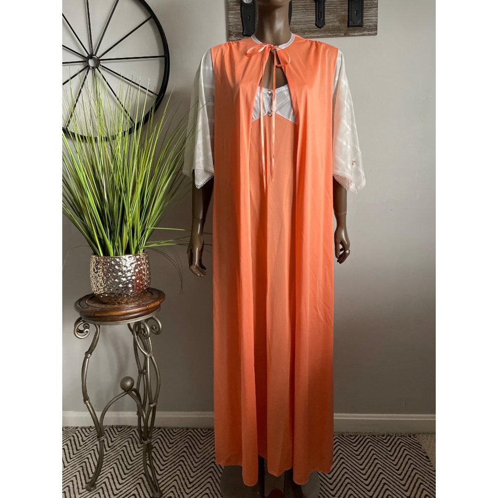 STARDUST Vintage Intimate Lingerie Nightgown Robe Ensemble Size L